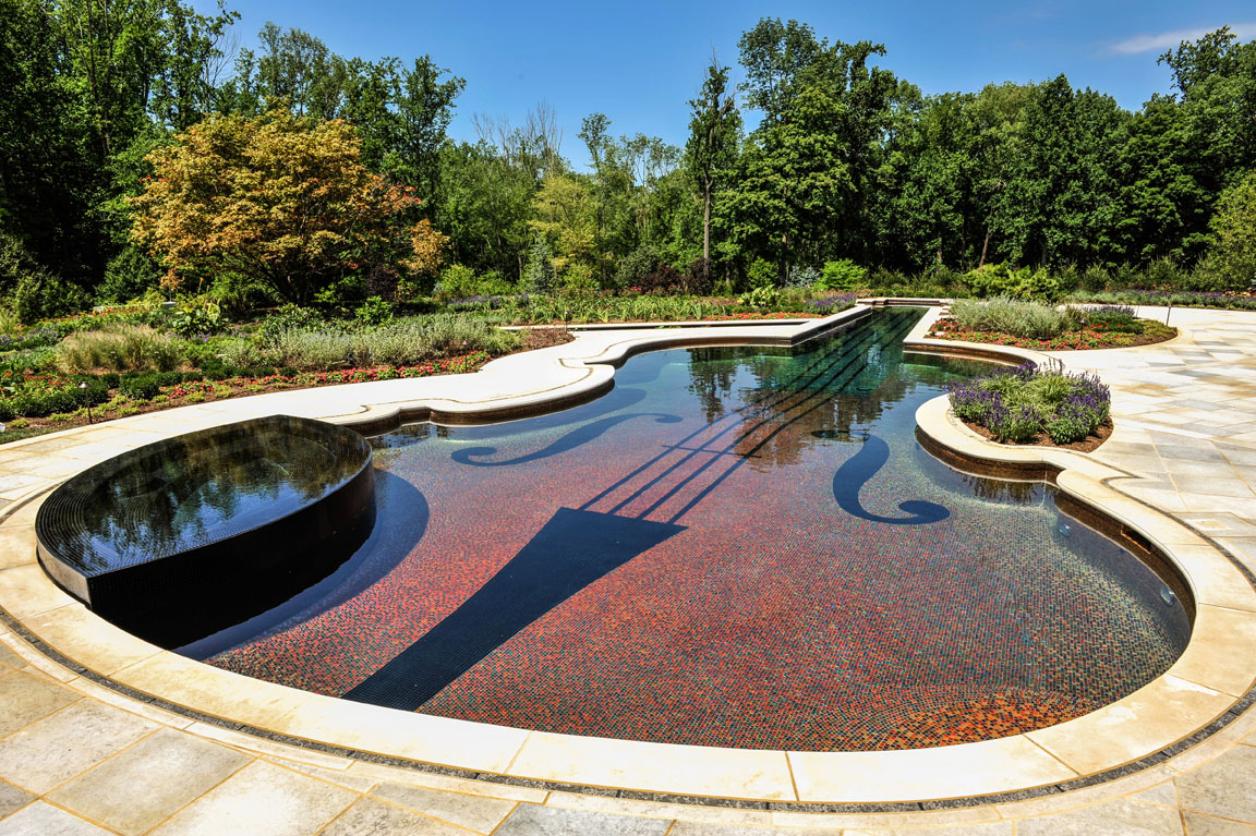 Music Themed Luxury Swimming Pool Design Wins Gold- Bergen County NJ